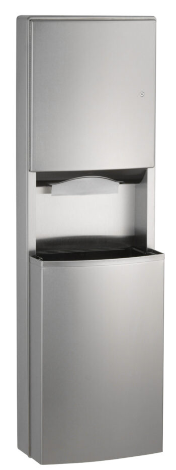 Bobrick B-43949 ConturaSeries® Paper Towel Dispenser Waste Receptacle with TowelMate® and LinerMate®