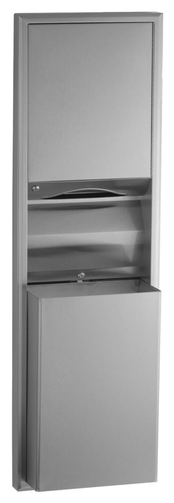 Bobrick B-3942 ClassicSeries® Semi Recessed Convertible Paper Towel Dispenser and Waste Receptacle