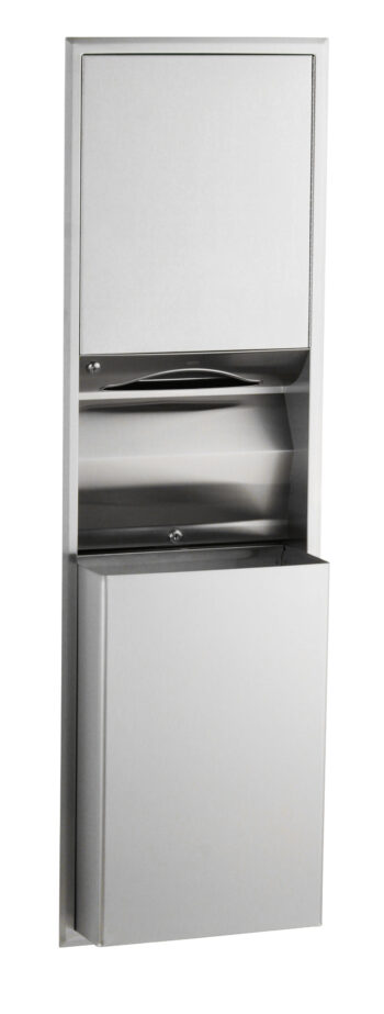 Bobrick B-3944 Recessed Paper Towel Dispenser and Waste Receptacle