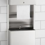 Bobrick B-3974 ClassicSeries® Recessed Convertible Automatic, Universal Roll Towel Dispenser Equipped with Intuitive LED Light/Waste Receptacle