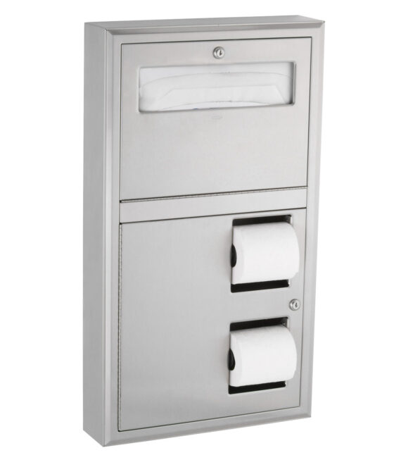 Bobrick B-3479 ClassicSeries® Surface Mounted Toilet Seat Cover Dispenser and Toilet Tissue Dispenser