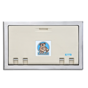 Koala Kare KB100-00ST Horizontal Recessed Mounted Baby Changing Station w/ Stainless Steel Flange - Cream(DISCONTINUED)