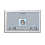 Koala Kare KB100-01ST Horizontal Recessed Mounted Baby Changing Station w/ Stainless Steel Flange - Grey (DISCONTINUED)