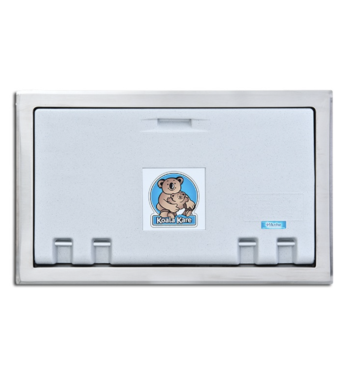 Koala Kare KB100-05ST Horizontal Recessed Mounted Baby Changing Station w/ Stainless Steel Flange - White Granite (DISCONTINUED)