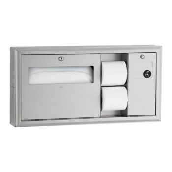 Bobrick B-30929 Surface-Mounted Toilet Tissue, Seat-Cover Dispenser and Waste Disposal
