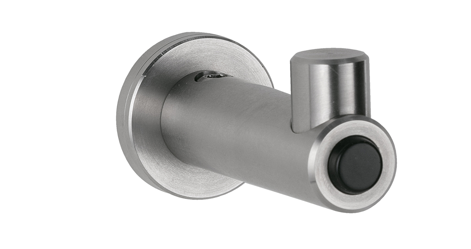 Bobrick B-9541 Surface-Mounted Coat Hook with Bumper, Satin Finish