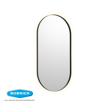 Bobrick B-104 2448.MBLK Pill Shaped Backlit LED Mirror, Matte Black