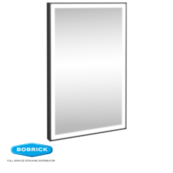 Bobrick B-167 2436.MBLK LED Backlit Mirror (Outer Etched, Matte Black Frame)