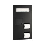 Bobrick B-35715.MBLK Partition-Mounted Toilet Tissue / Seat Cover Dispenser / Waste Disposal, Left Side While Seated