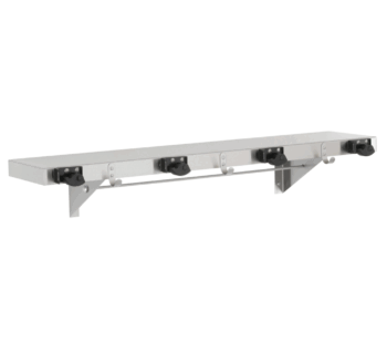 Bobrick B-224x36 Shelf with Mop and Broom Holders and Rag Hooks
