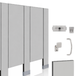 Bobrick 1080 DuraLineSeries 1081.67DS Floor-Anchored Toilet Partitions with Heavy Duty Hardware and Door Stop